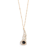 Personalized Pavé Angel Wing Photo Necklace